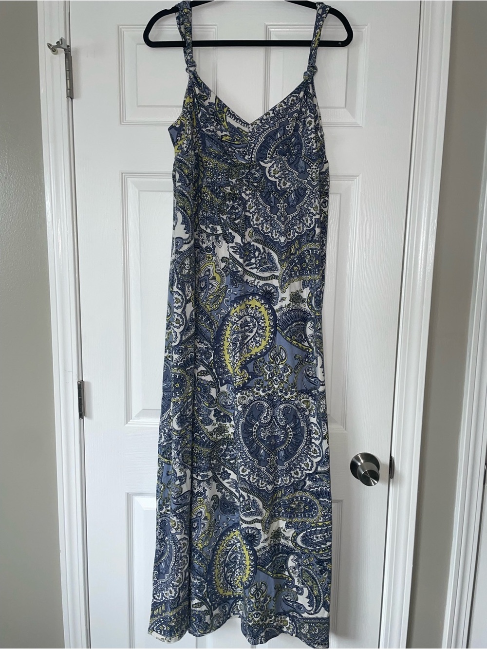 LOFT Blue and Yellow Paisley Maxi Dress